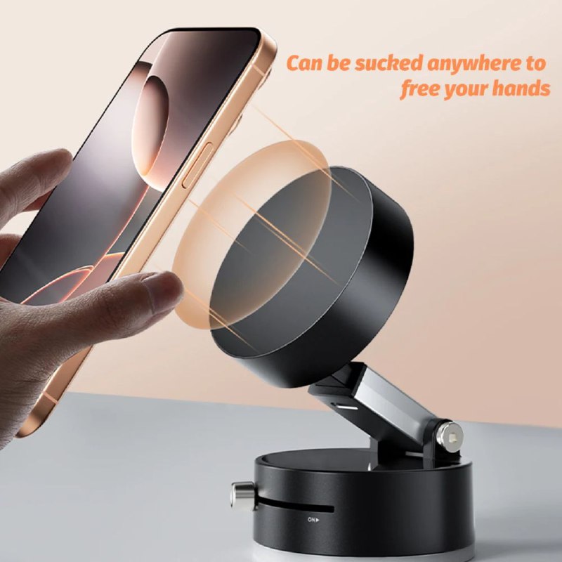 Support smartphone ventouse magnétique – Bureau et voyage – Compact et polyvalent