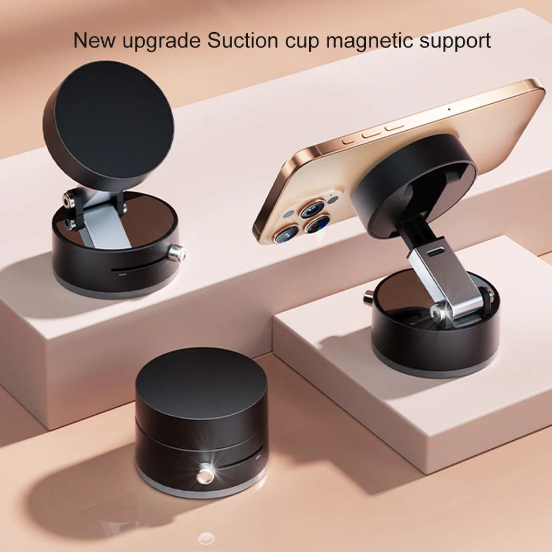 Support smartphone ventouse magnétique – Bureau et voyage – Compact et polyvalent