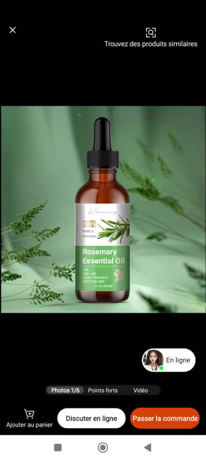 Huile de Romarin 2 en 1 – Pour des Cheveux Plus Forts et une Peau Éclatante Soin Naturel Revitalisant et Nourrissant